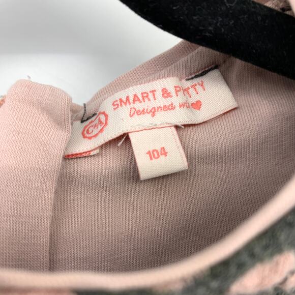 C&A Smart & Pretty Fit & Flare Dress Girls Size 104 US 4T Gray Pink Polka Dot - Picture 5 of 6